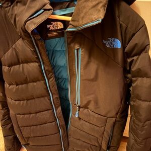 The North Face Black Jacket with Blue Trim